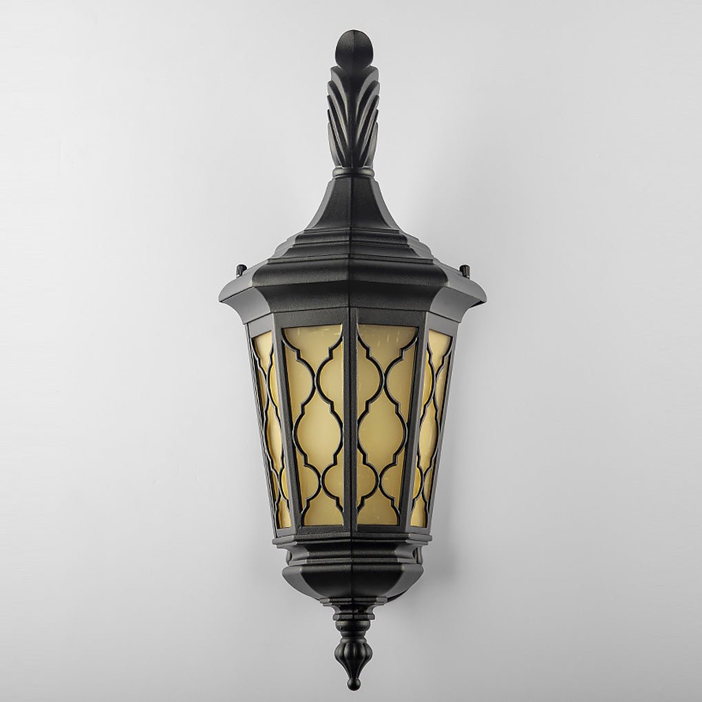 Retro Waterproof Outdoor Wall Lamp - Black Iron & PC Shade