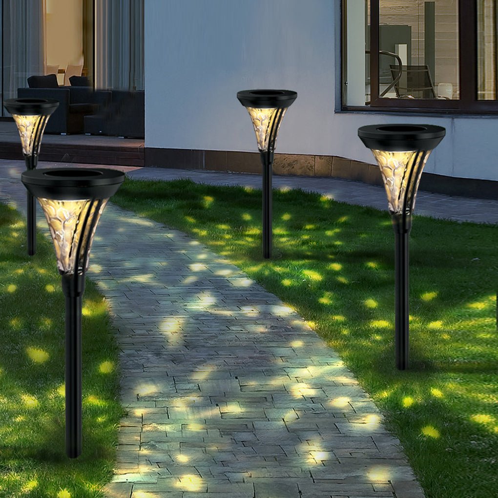 Solar LED Pathway Post Light with Textured Glass Lens
