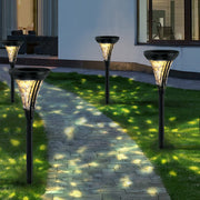 Solar LED Pathway Post Light with Textured Glass Lens