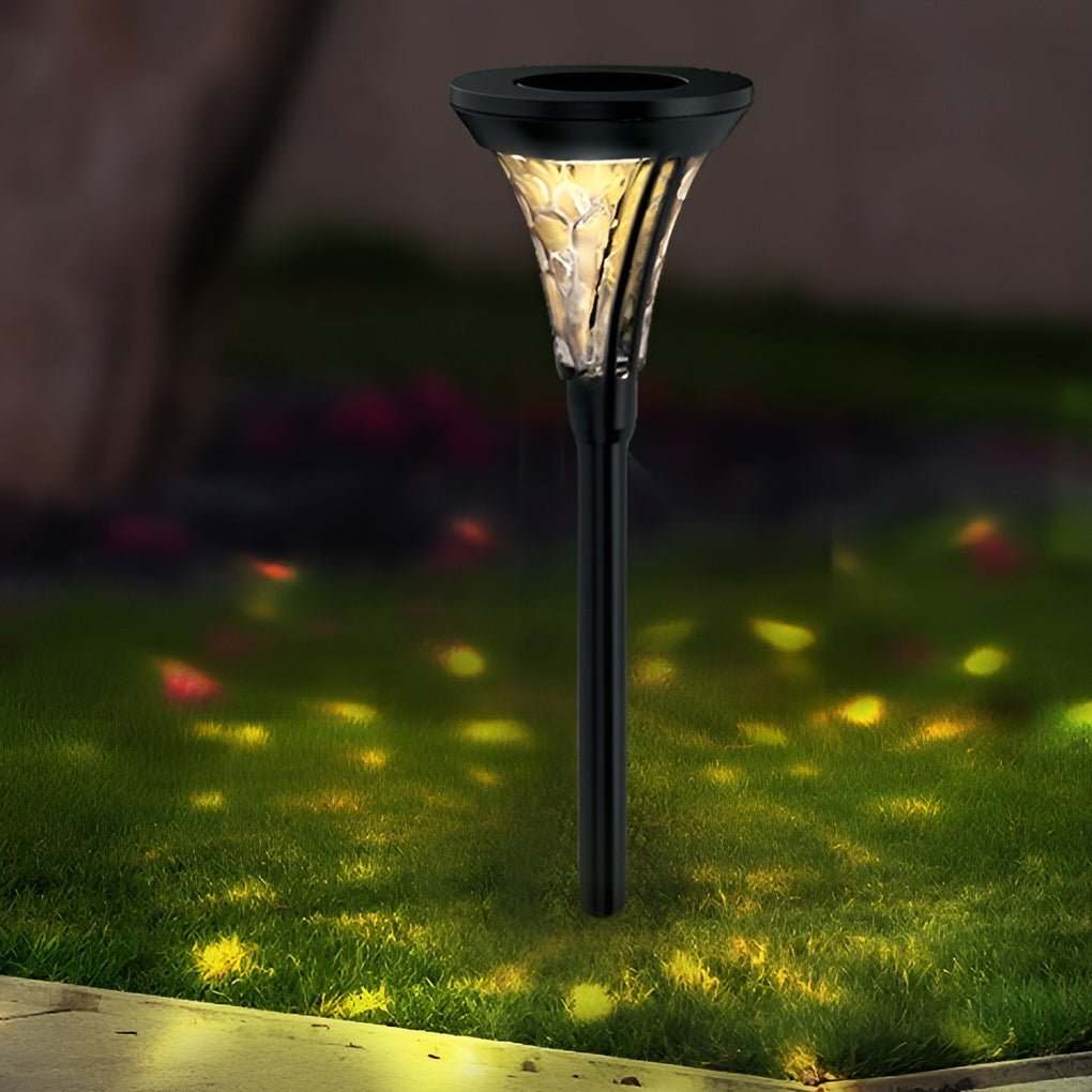 Solar LED Pathway Post Light with Textured Glass Lens