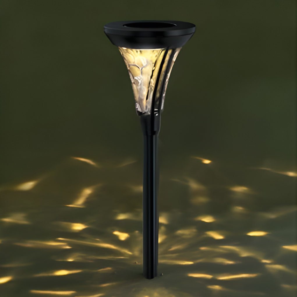 Solar LED Pathway Post Light with Textured Glass Lens
