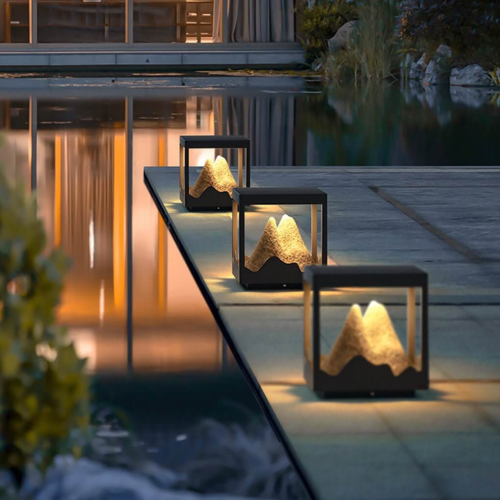 Solar Outdoor Mountain Landscape Post Light Waterproof LED Column