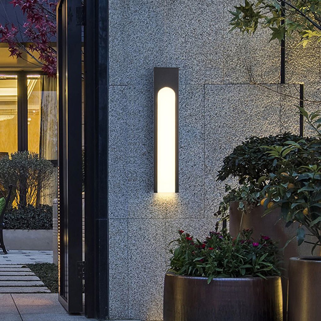 Arched Black LED Outdoor Wall Light - Modern Waterproof Design
