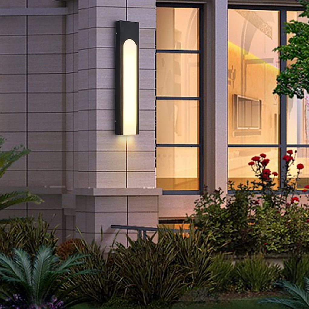 Arched Black LED Outdoor Wall Light - Modern Waterproof Design