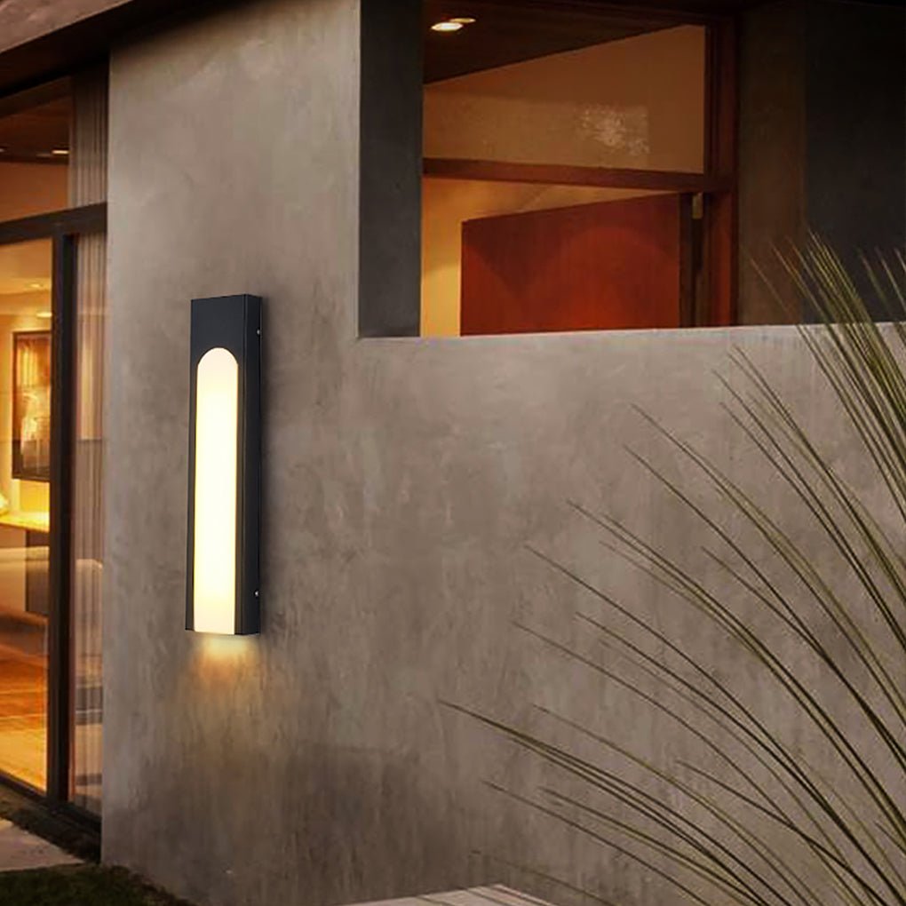 Arched Black LED Outdoor Wall Light - Modern Waterproof Design