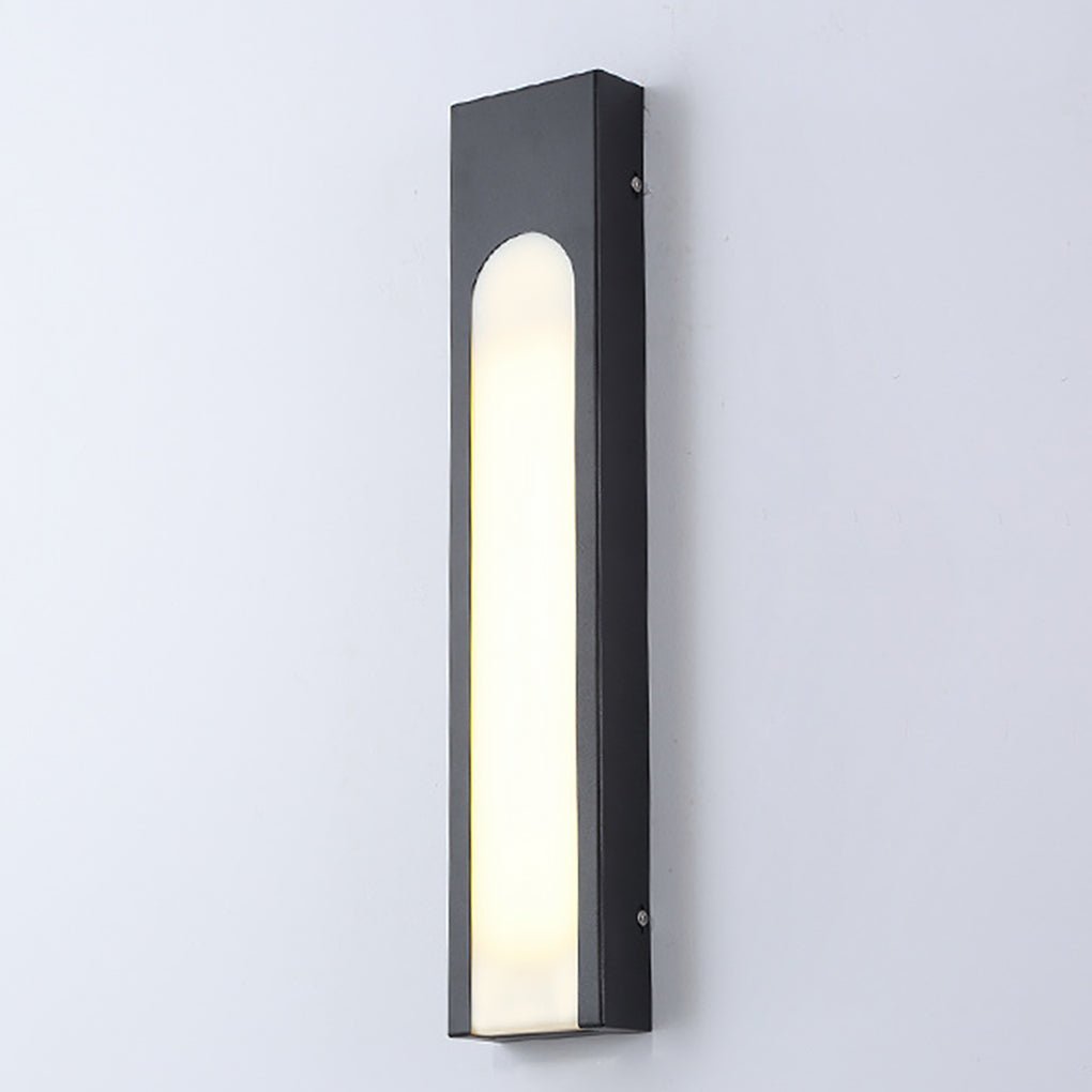 Arched Black LED Outdoor Wall Light - Modern Waterproof Design