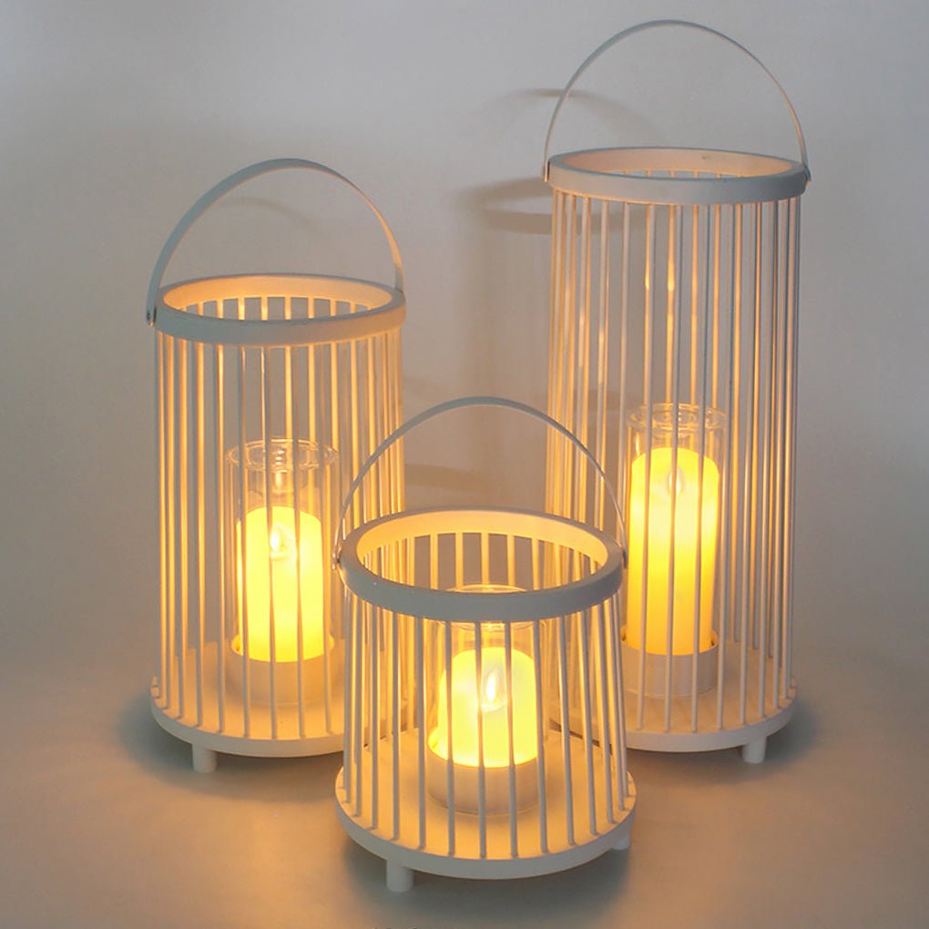 Rechargeable Portable Outdoor Lantern with Glass Shade