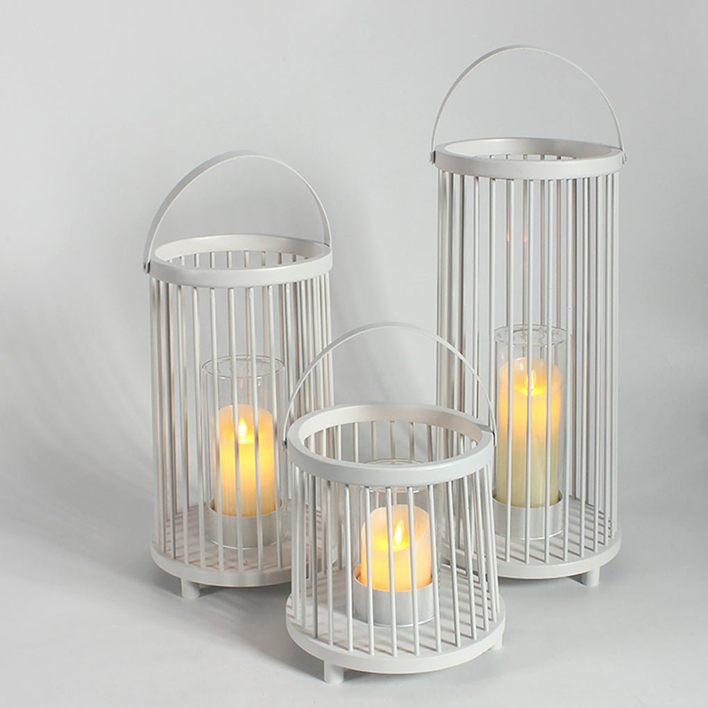Rechargeable Portable Outdoor Lantern with Glass Shade