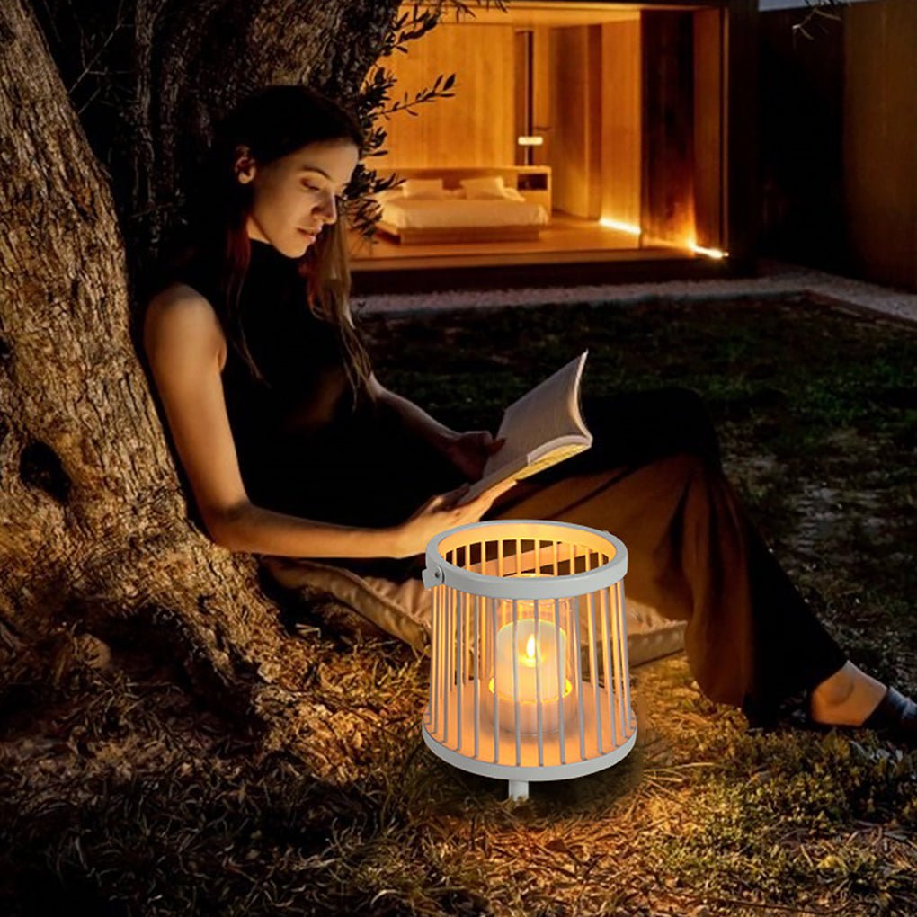 Rechargeable Portable Outdoor Lantern with Glass Shade