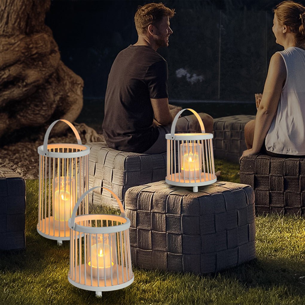 Rechargeable Portable Outdoor Lantern with Glass Shade