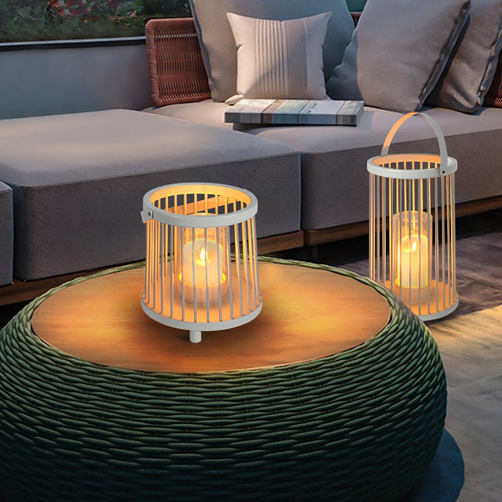 Rechargeable Portable Outdoor Lantern with Glass Shade