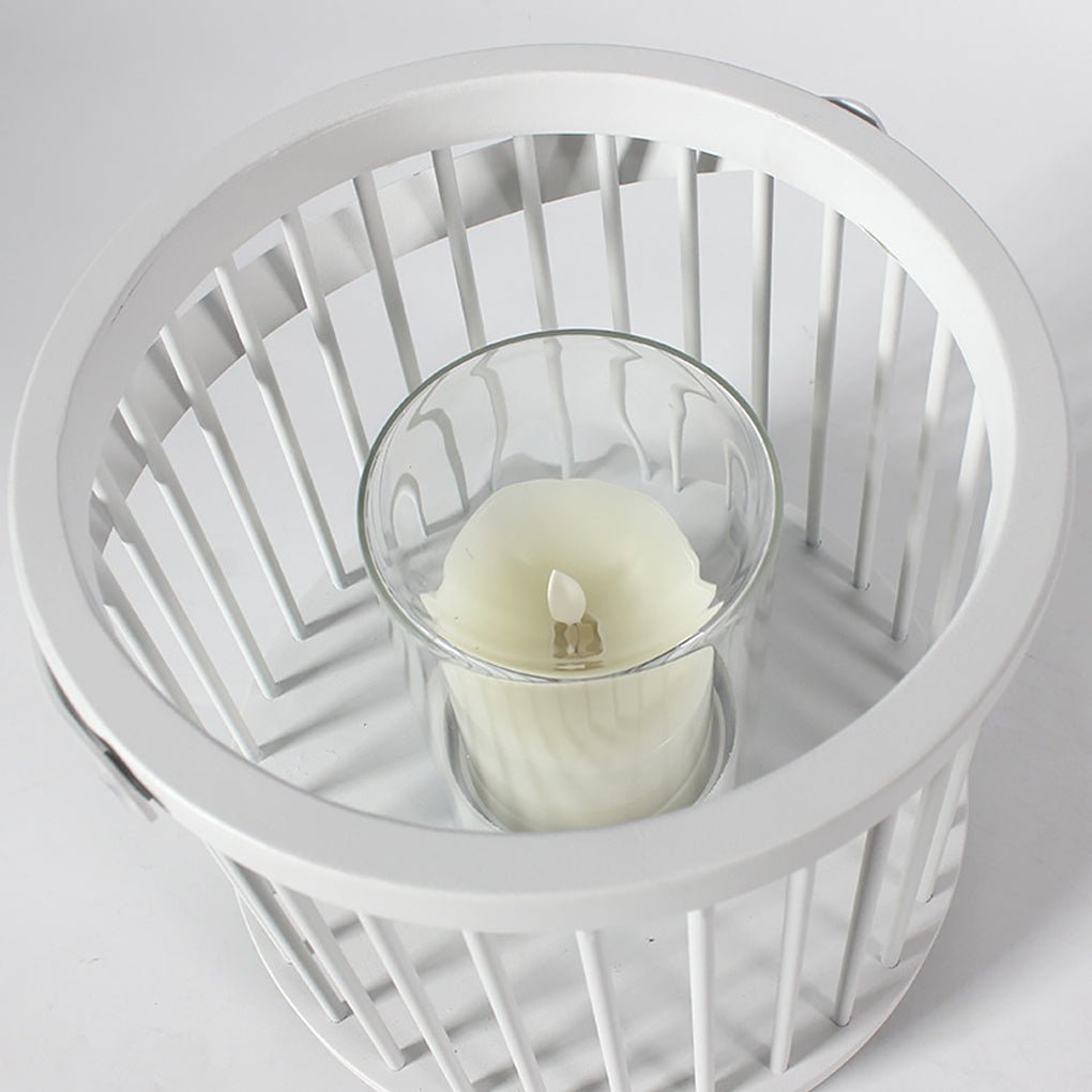 Rechargeable Portable Outdoor Lantern with Glass Shade