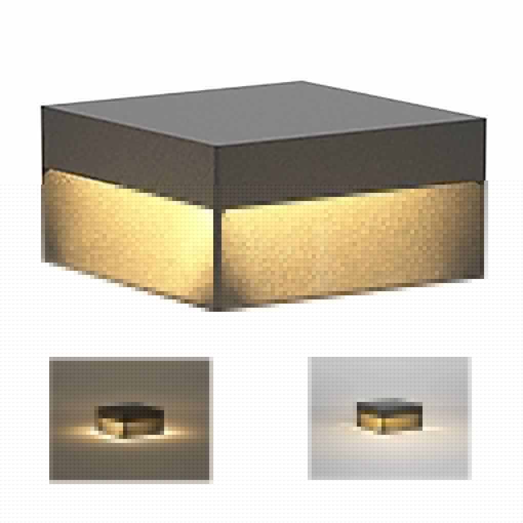 Modern Square LED Solar Outdoor Post Light - Stainless Steel