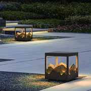 LED Outdoor Post Light with Landscape Design - Waterproof Garden Lamp