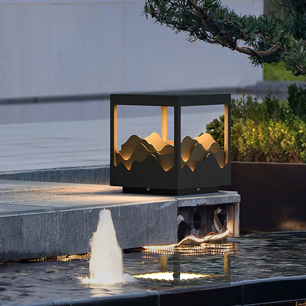 LED Outdoor Post Light with Landscape Design - Waterproof Garden Lamp