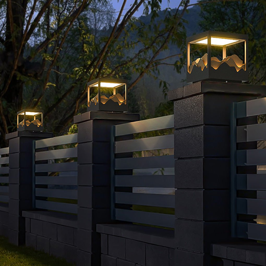 LED Outdoor Post Light with Landscape Design - Waterproof Garden Lamp