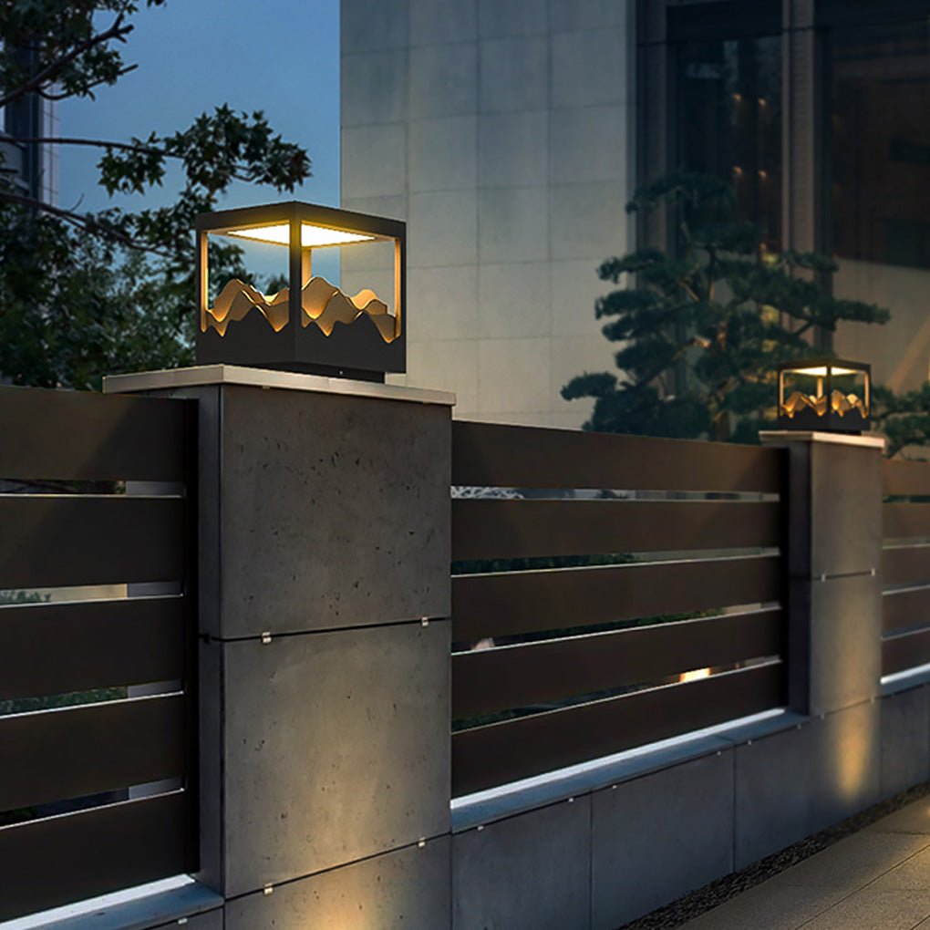 LED Outdoor Post Light with Landscape Design - Waterproof Garden Lamp
