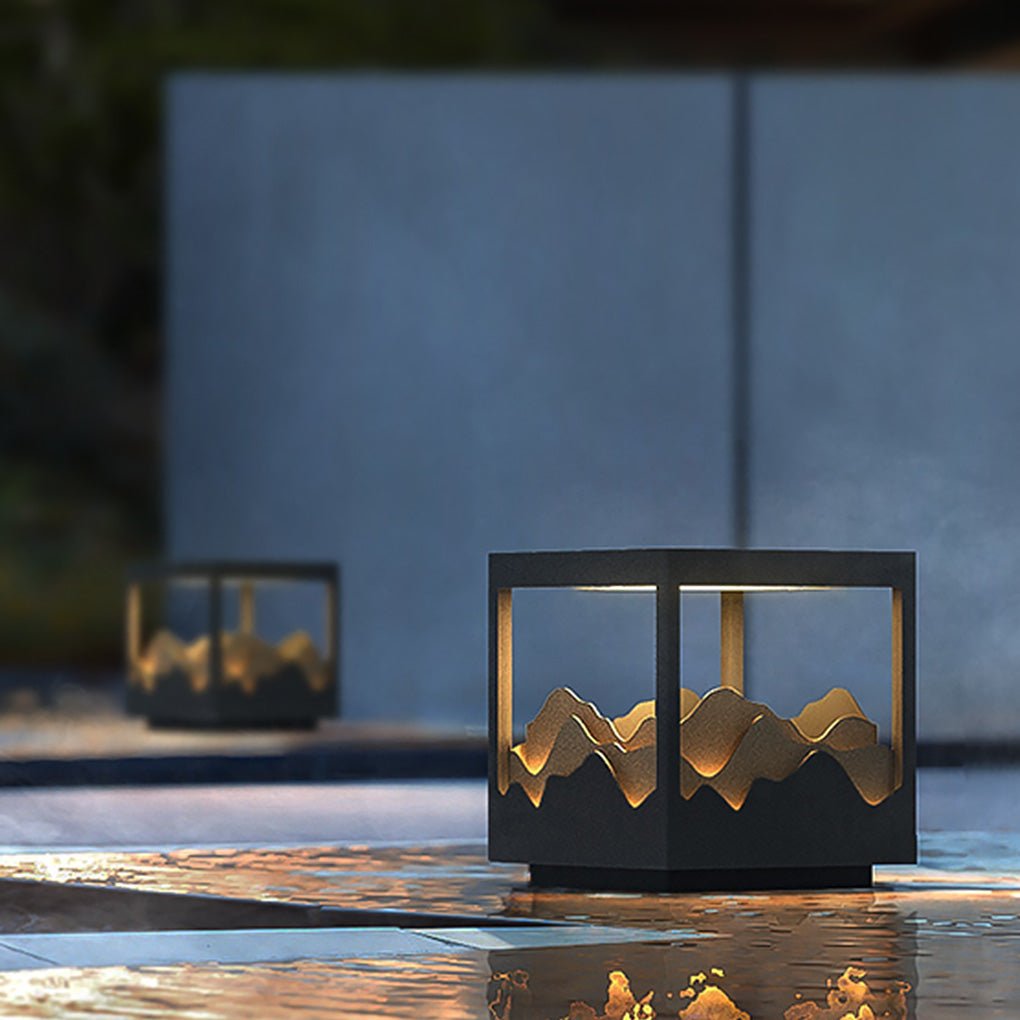 LED Outdoor Post Light with Landscape Design - Waterproof Garden Lamp