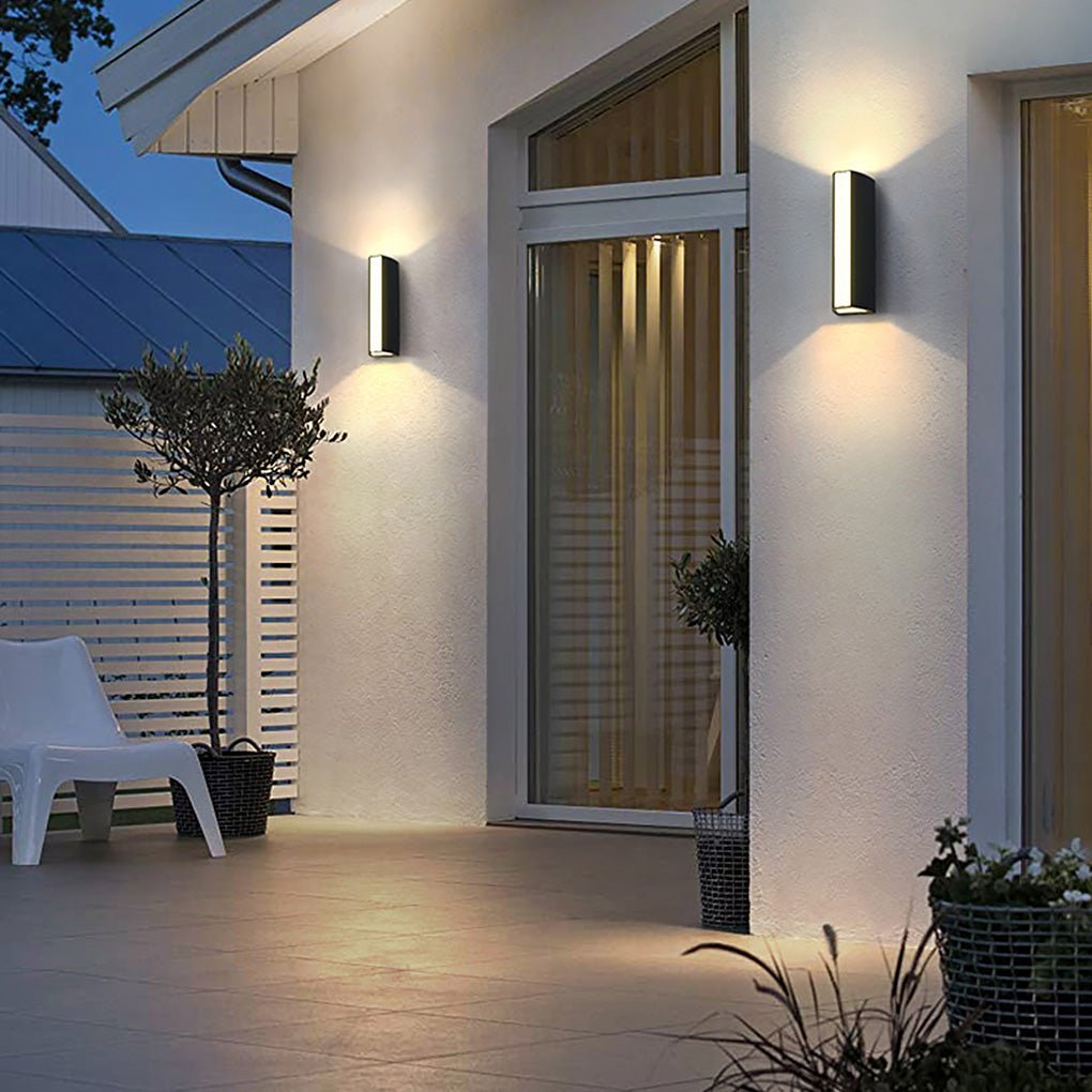 Modern Outdoor LED Wall Light - Aluminum & Glass - IP65 Waterproof
