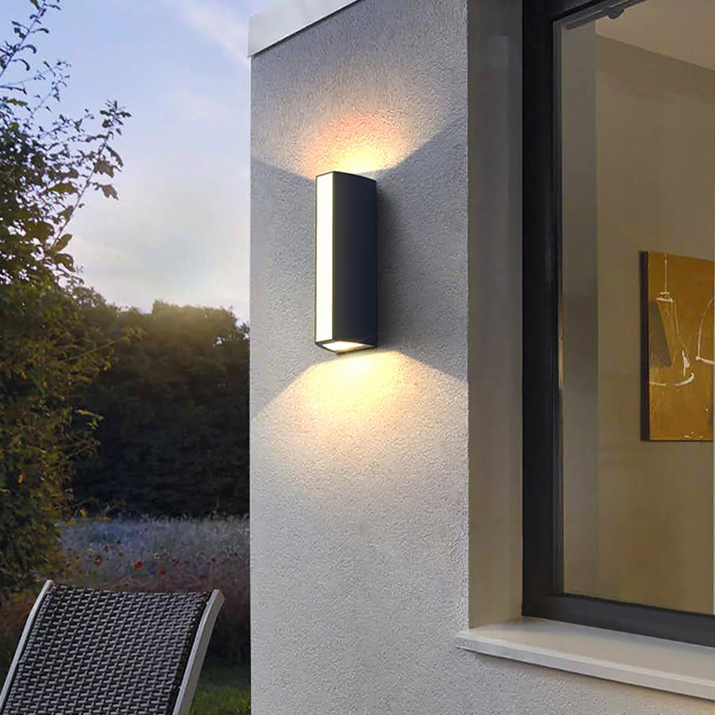 Modern Outdoor LED Wall Light - Aluminum & Glass - IP65 Waterproof