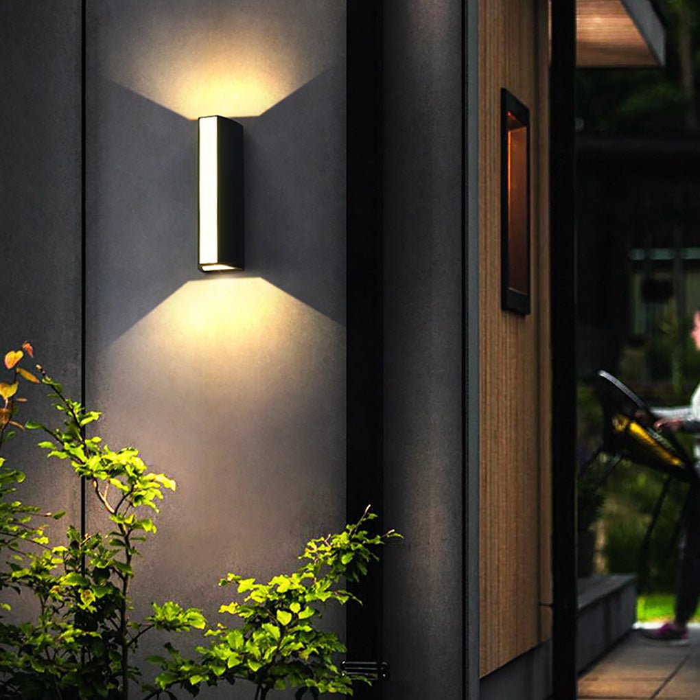 Modern Outdoor LED Wall Light - Aluminum & Glass - IP65 Waterproof