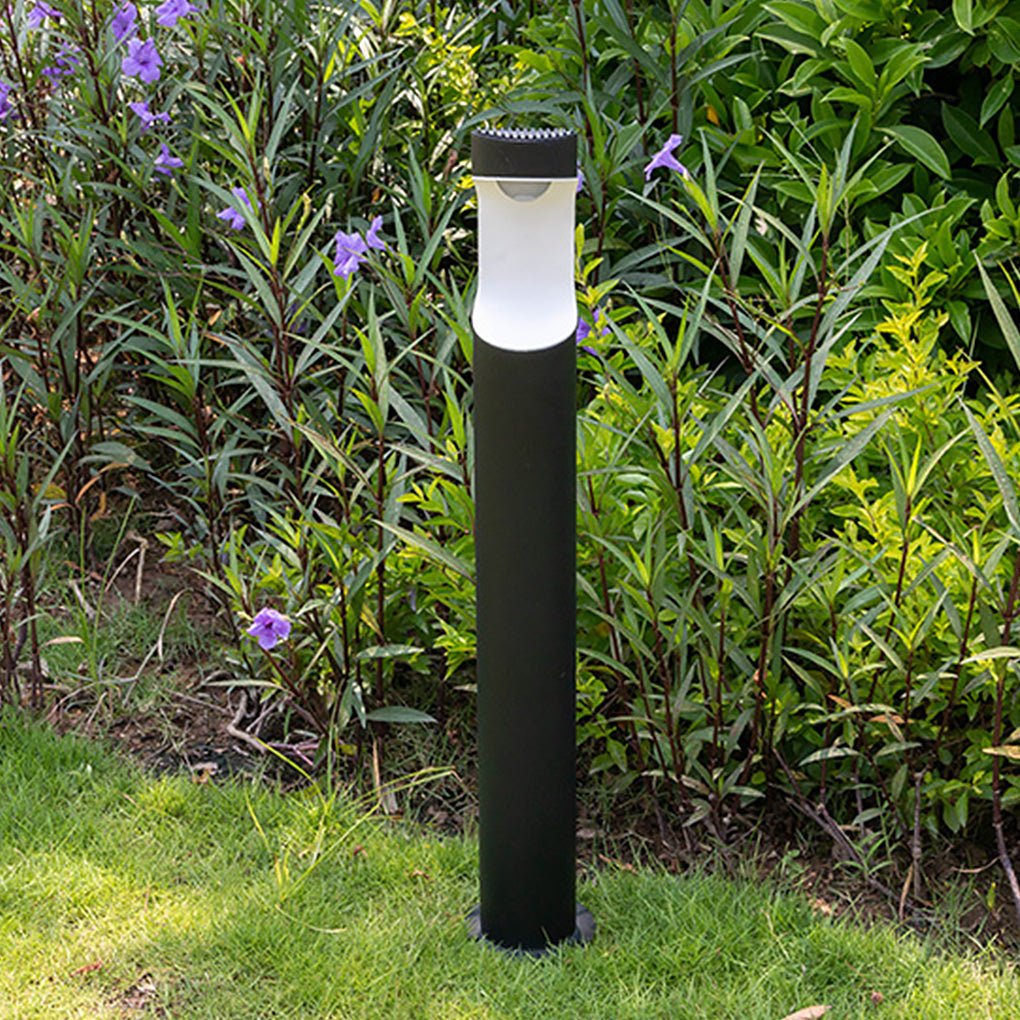 Modern Black Aluminum Outdoor Post Light with Moon Cutout IP65