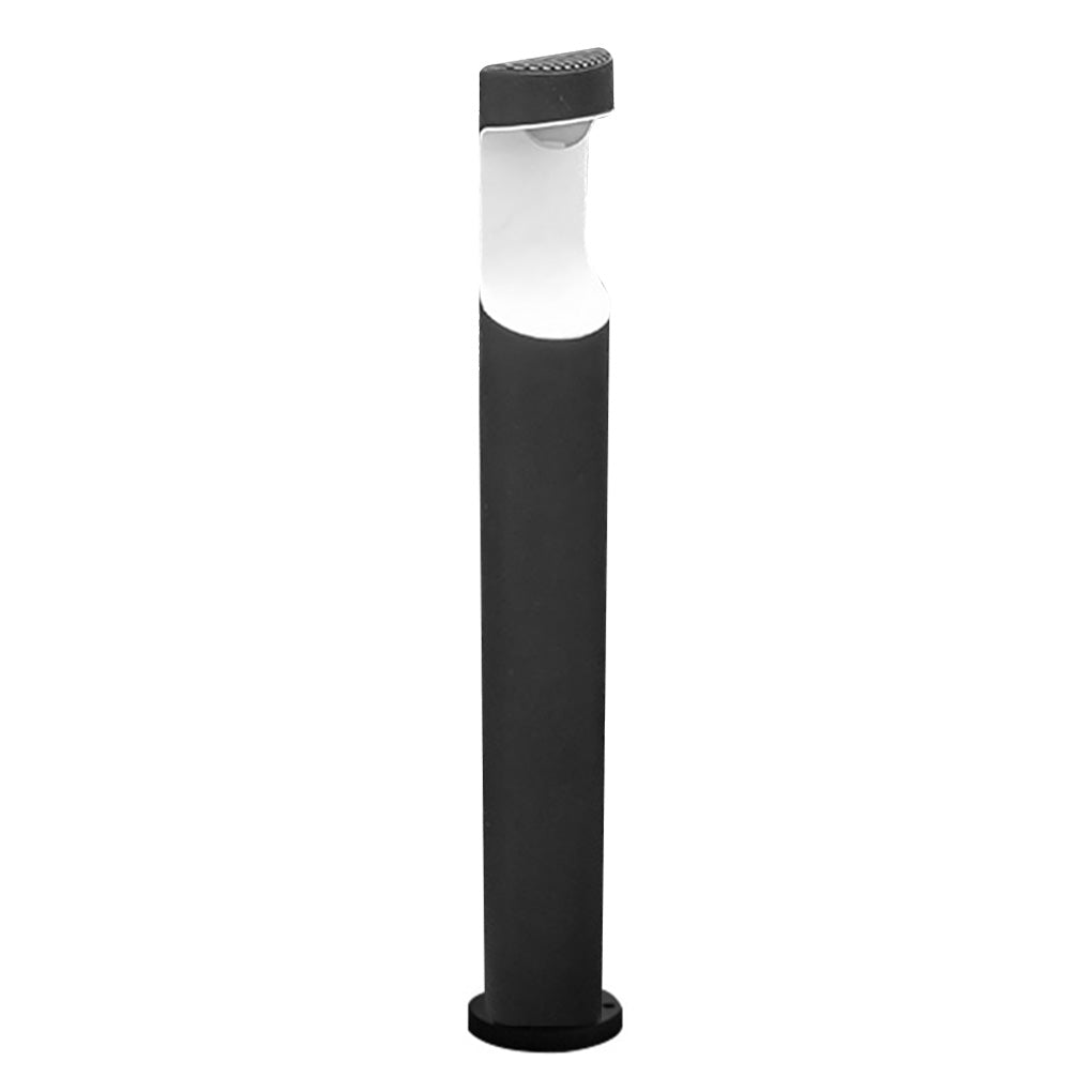 Modern Black Aluminum Outdoor Post Light with Moon Cutout IP65