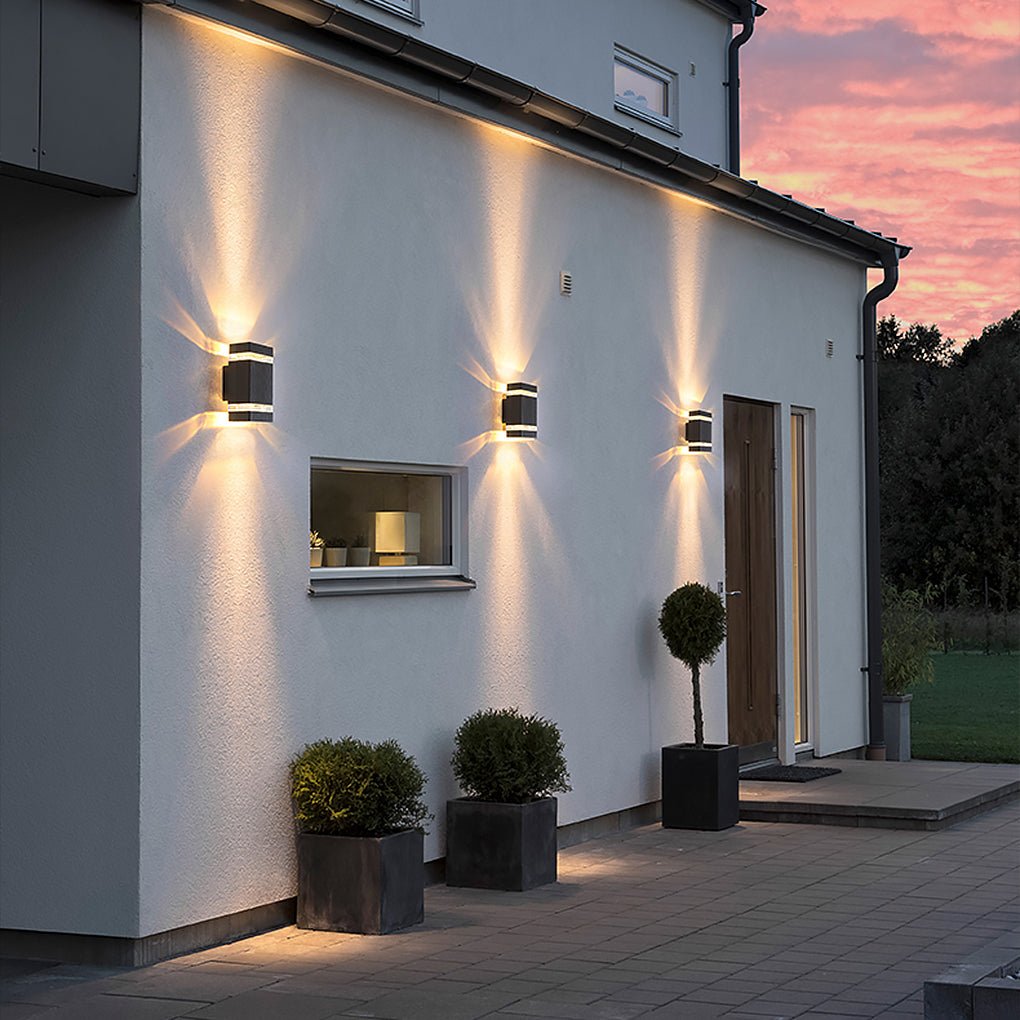 Modern Waterproof LED Outdoor Wall Sconce - Up & Down Light