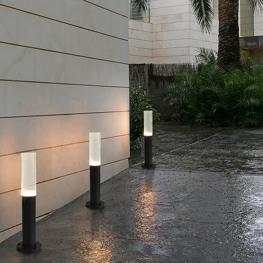 Modern Acrylic Aluminum Pathway Bollard Light - Waterproof LED