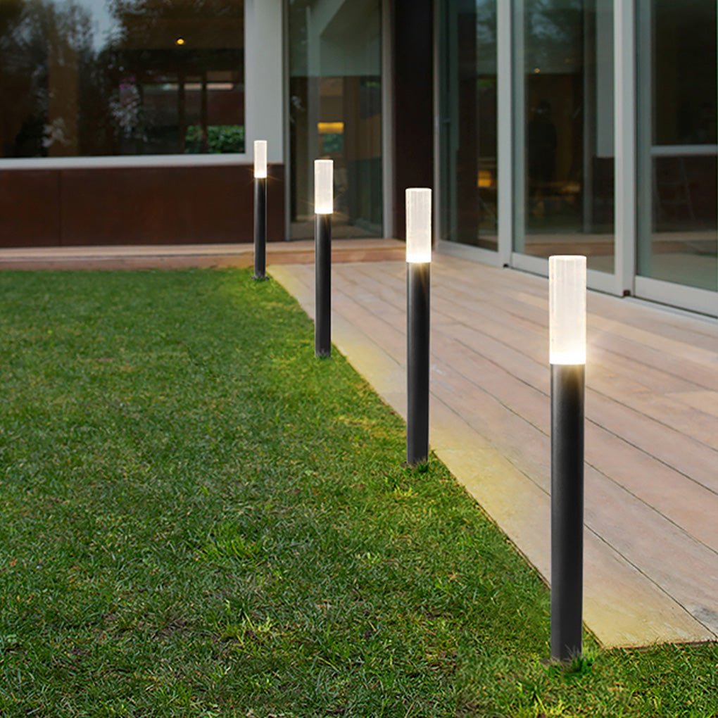 Modern Acrylic Aluminum Pathway Bollard Light - Waterproof LED