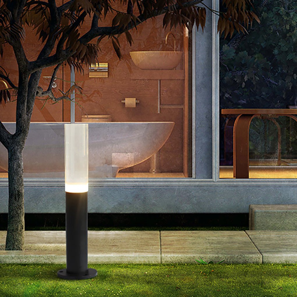 Modern Acrylic Aluminum Pathway Bollard Light - Waterproof LED