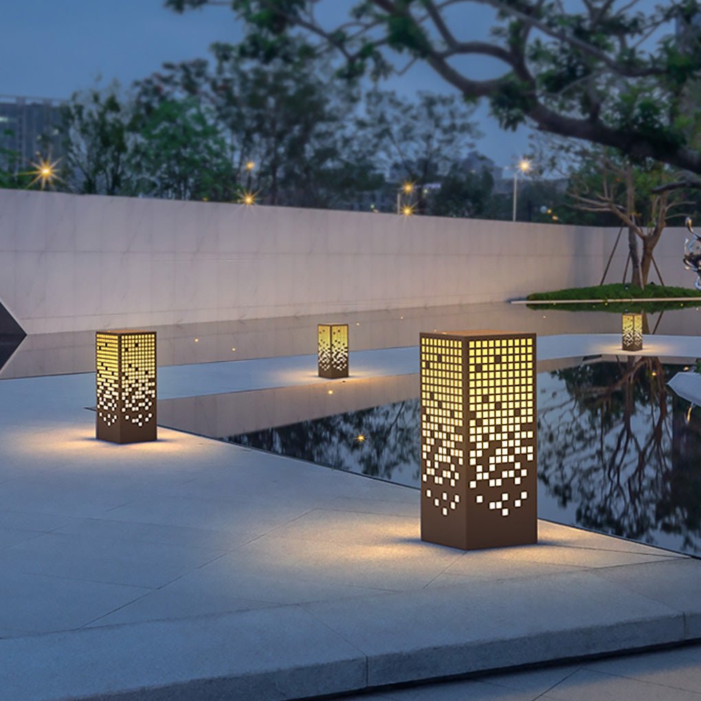 Outdoor LED Bollard Light – Stainless Steel with Marble Shade