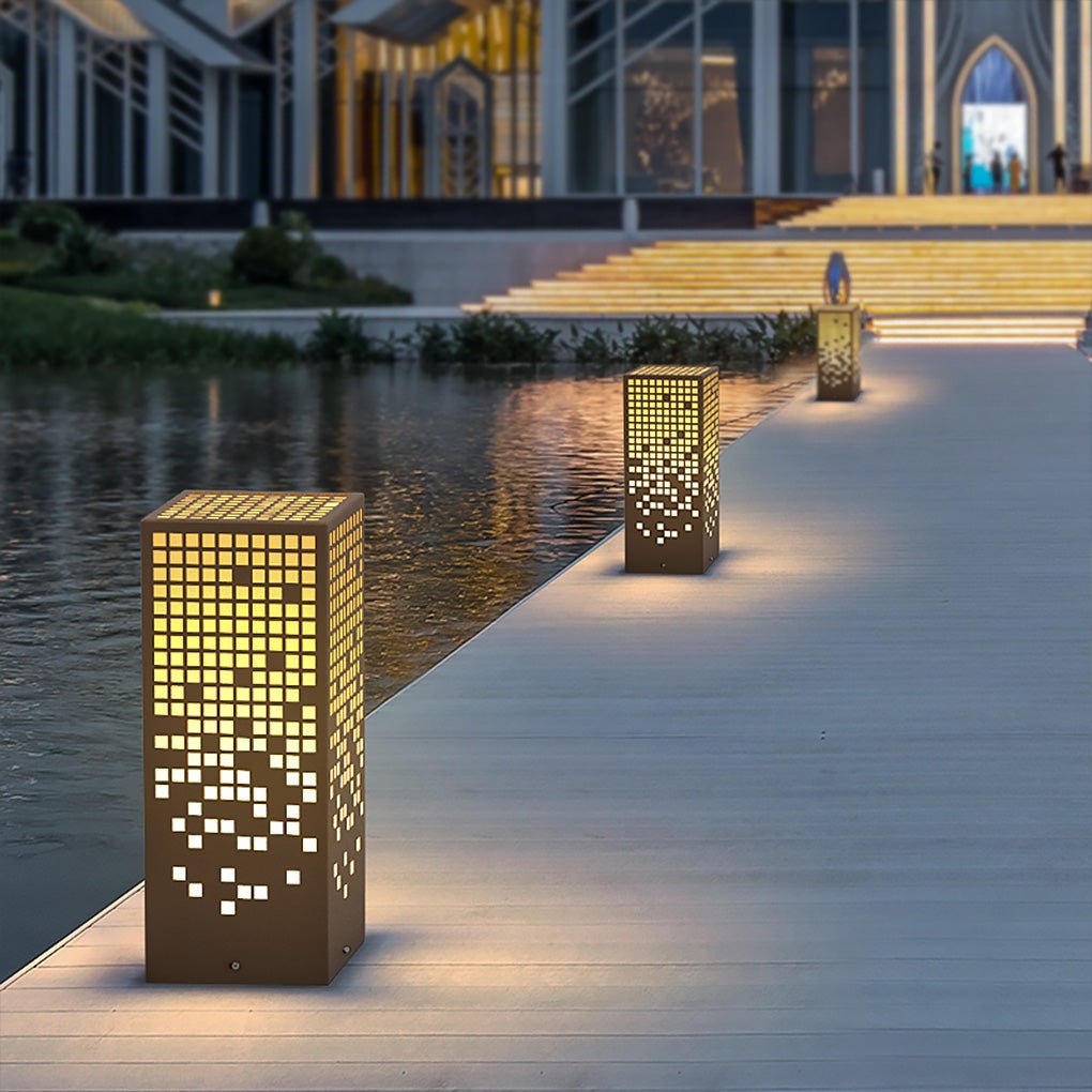 Outdoor LED Bollard Light – Stainless Steel with Marble Shade