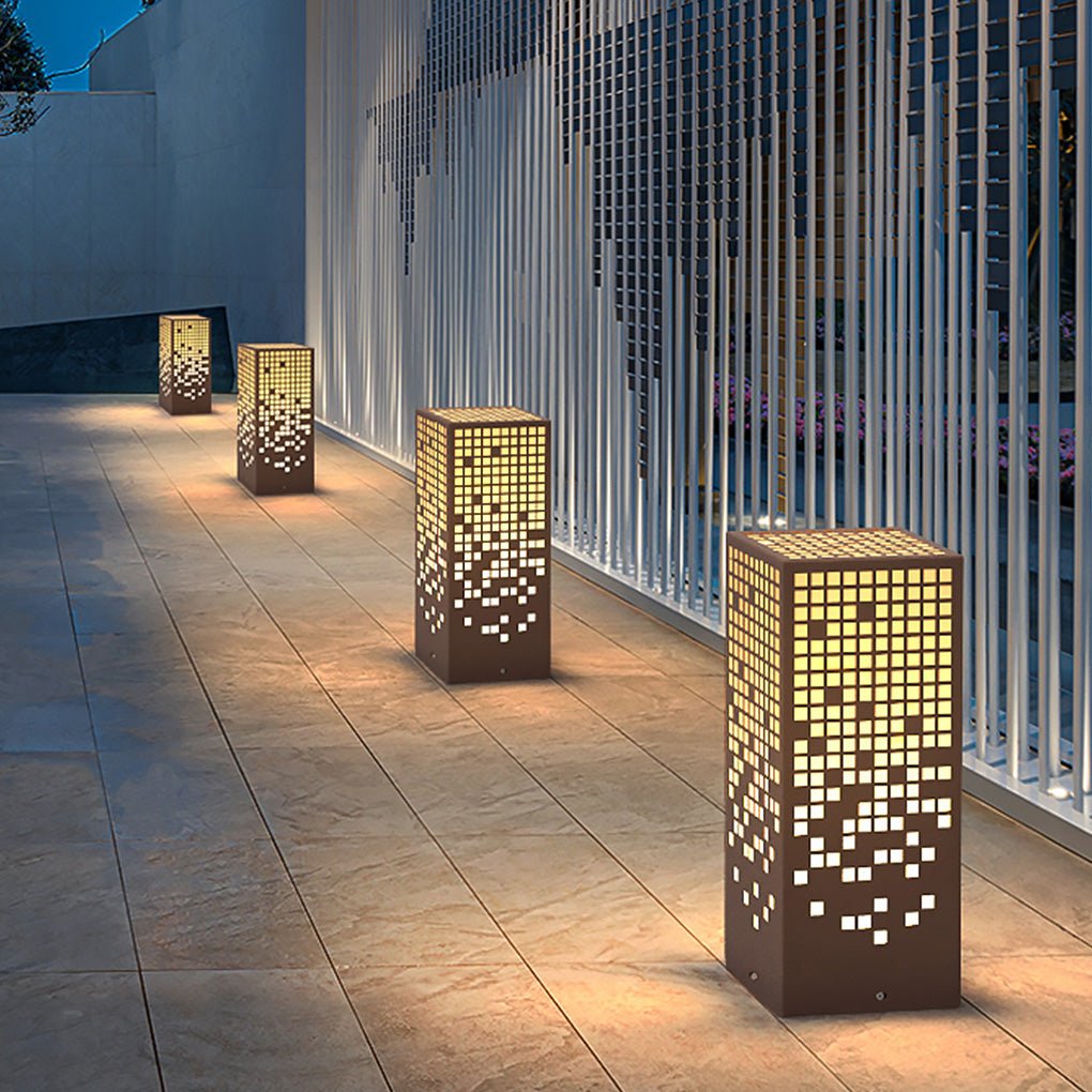 Outdoor LED Bollard Light – Stainless Steel with Marble Shade