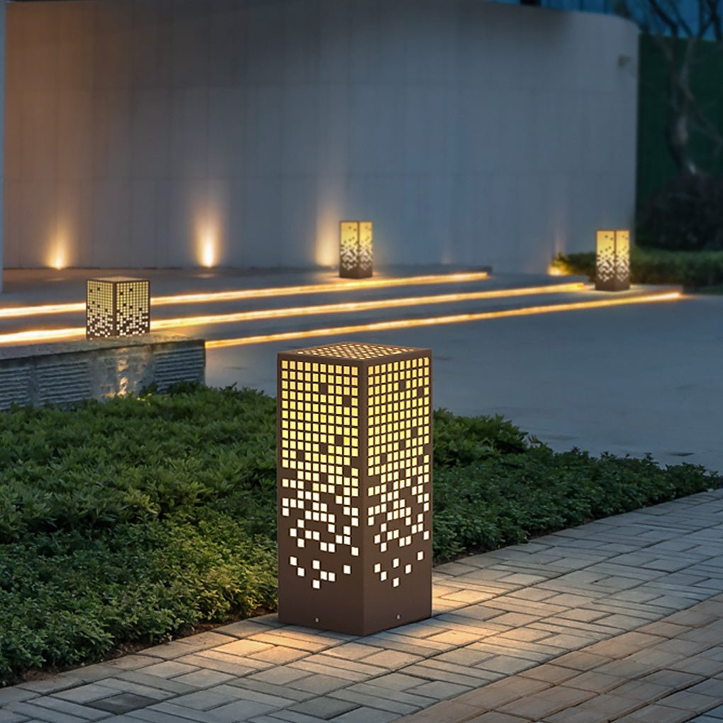 Outdoor LED Bollard Light – Stainless Steel with Marble Shade