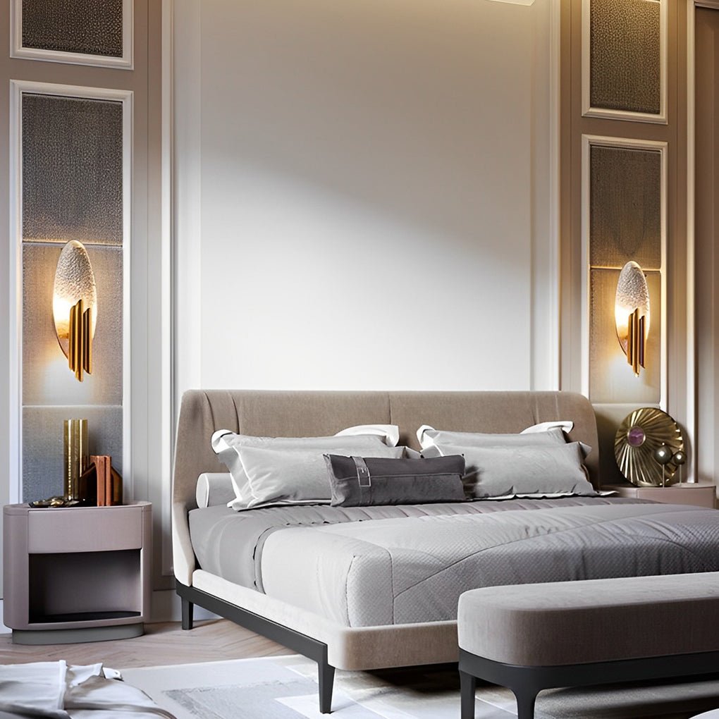Oval Iron Wall Sconce - Modern Minimalist Electroplated Finish