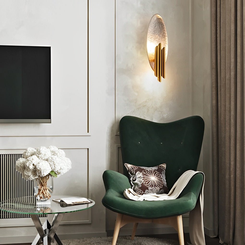 Oval Iron Wall Sconce - Modern Minimalist Electroplated Finish