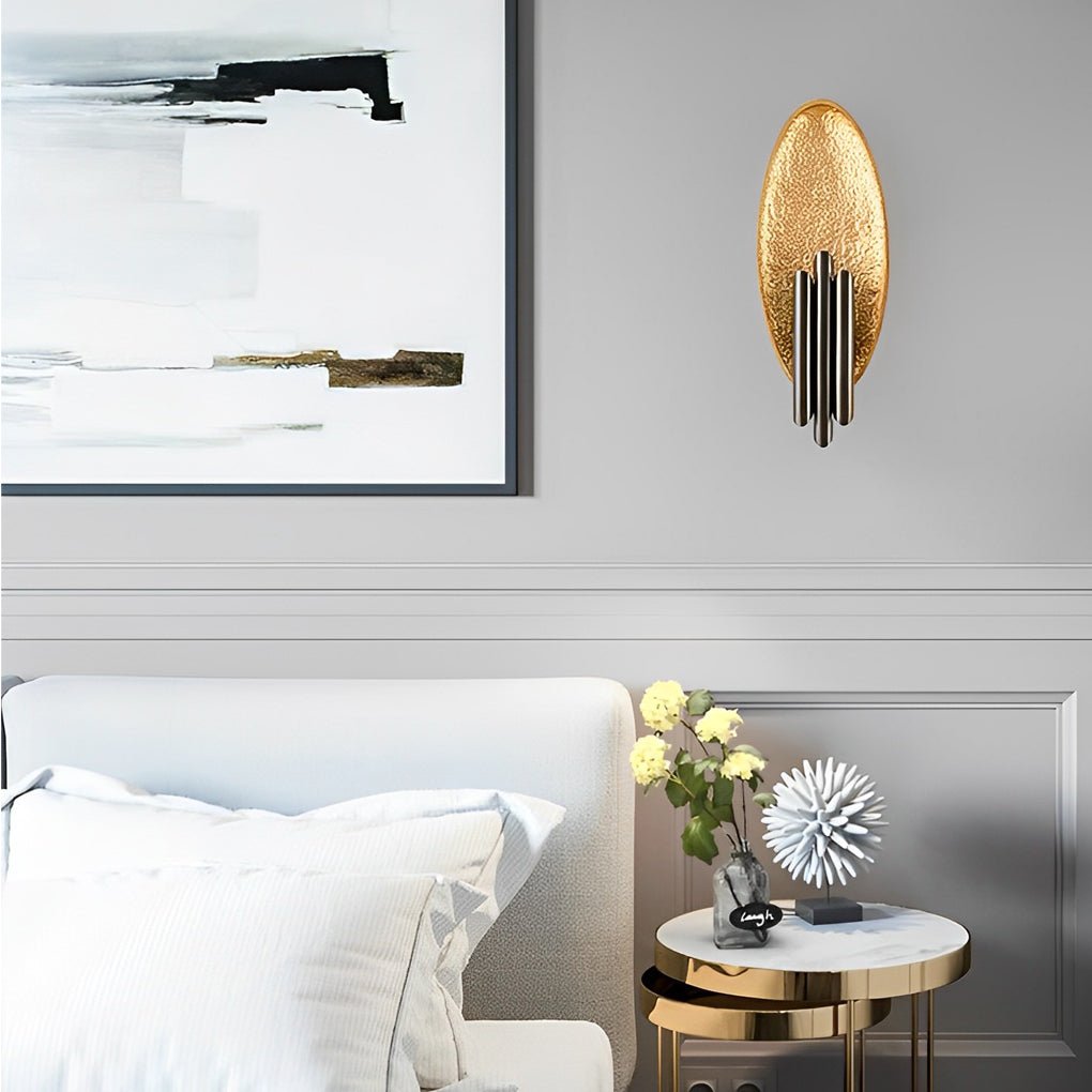 Oval Iron Wall Sconce - Modern Minimalist Electroplated Finish