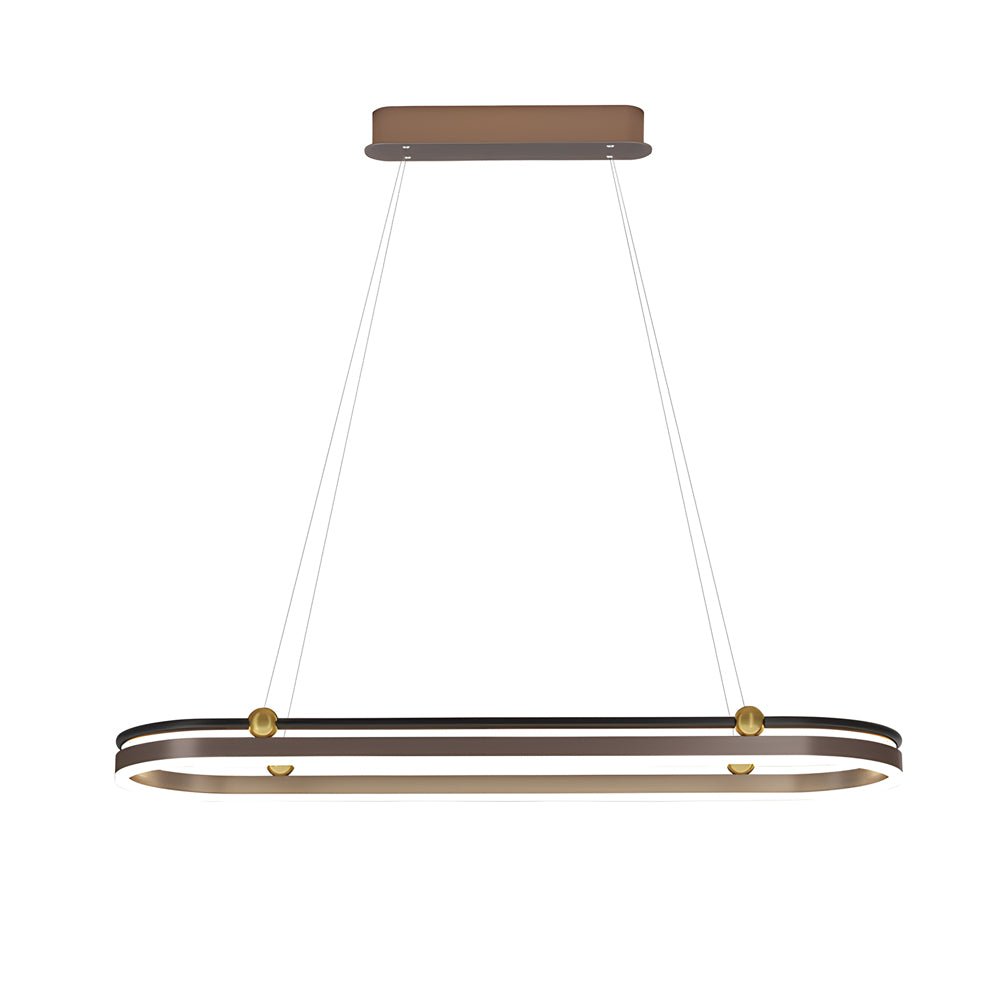 Modern Oval Ring Aluminum Pendant Light with Silicone Shade