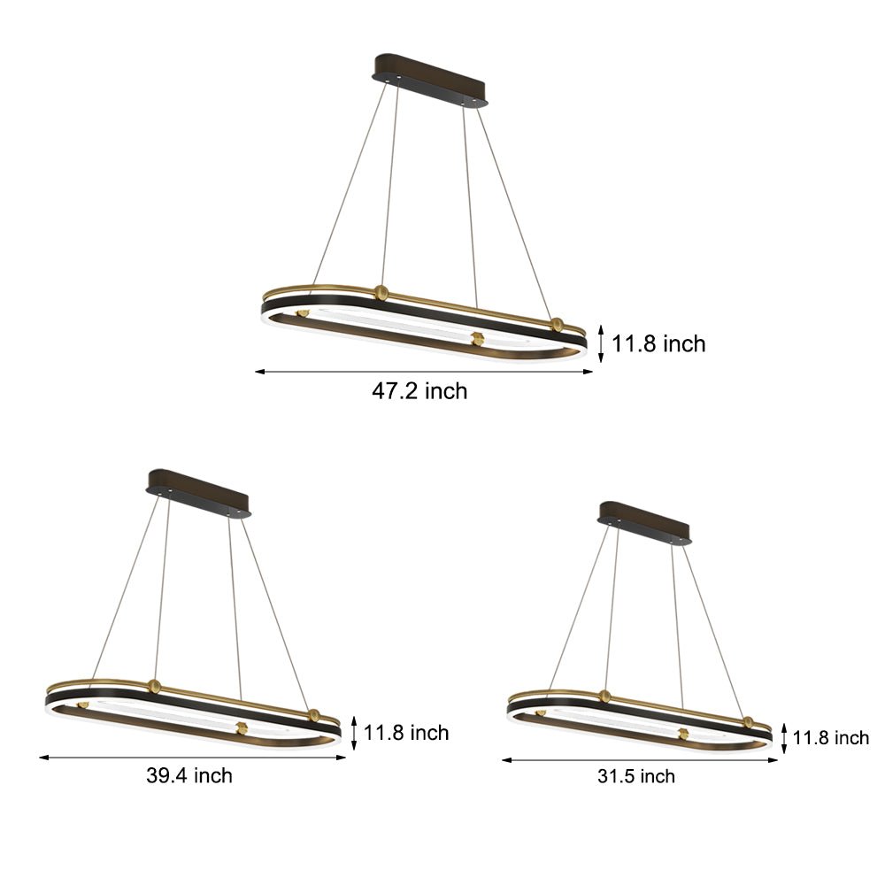Modern Oval Ring Aluminum Pendant Light with Silicone Shade