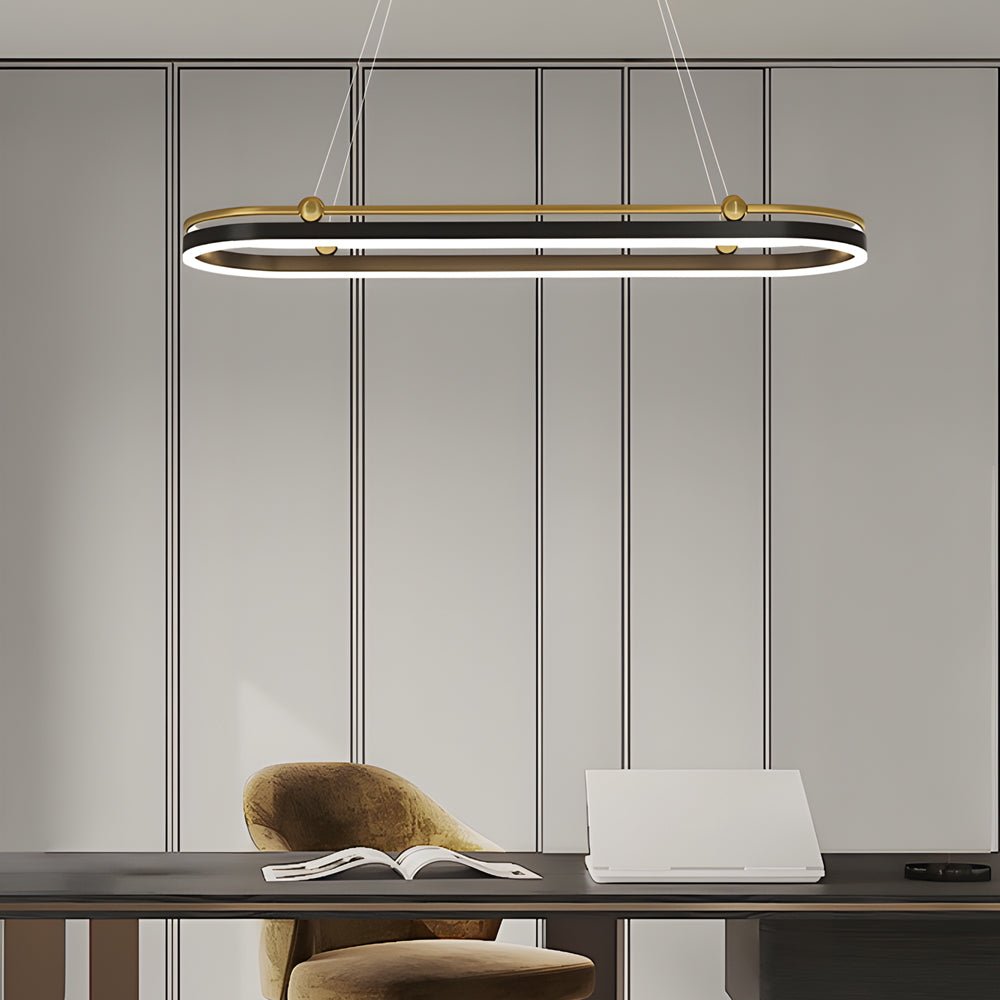 Modern Oval Ring Aluminum Pendant Light with Silicone Shade