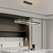 Modern Oval Ring Aluminum Pendant Light with Silicone Shade