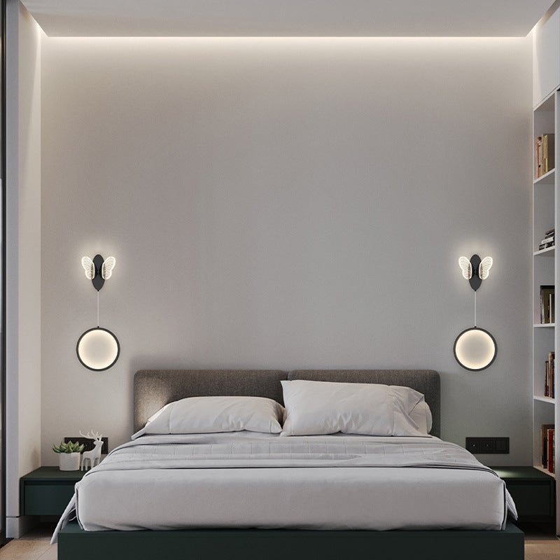 Modern Butterfly LED Wall Sconce with Three-Step Dimming