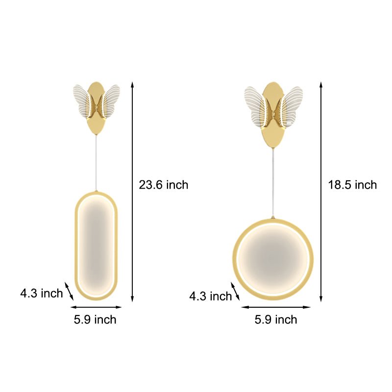 Modern Butterfly LED Wall Sconce with Three-Step Dimming