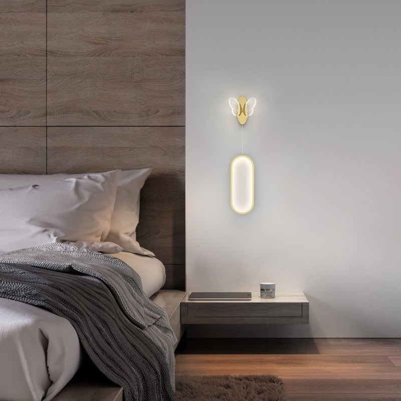 Modern Butterfly LED Wall Sconce with Three-Step Dimming