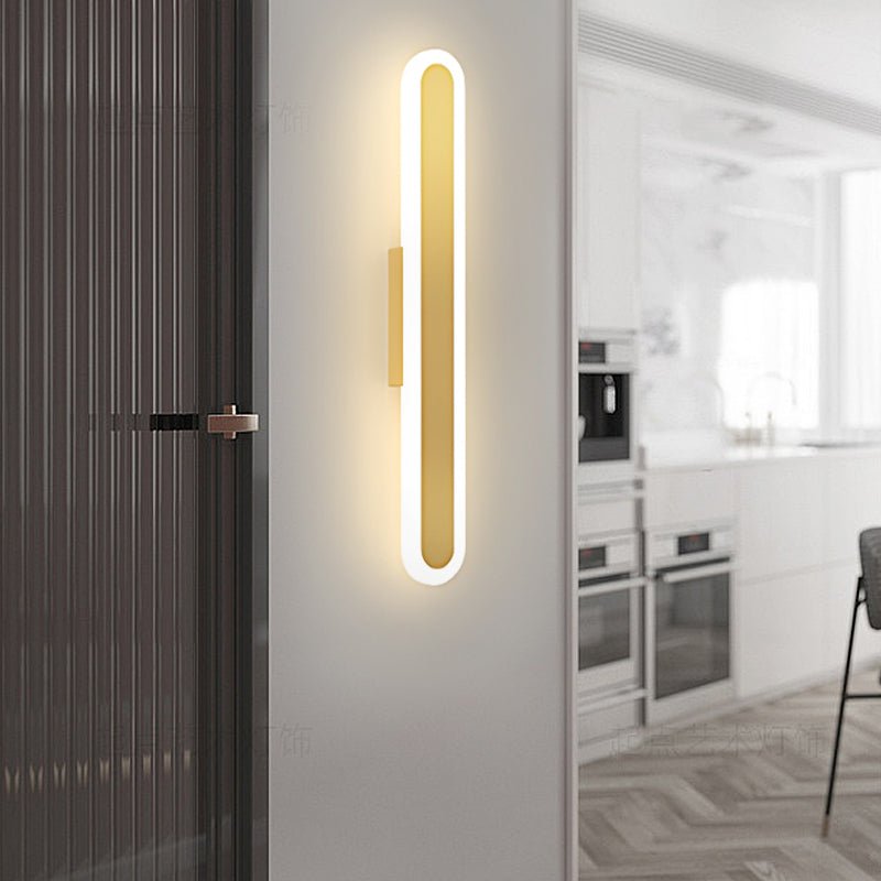 Oval Minimalist LED Wall Light with 3-Step Dimming