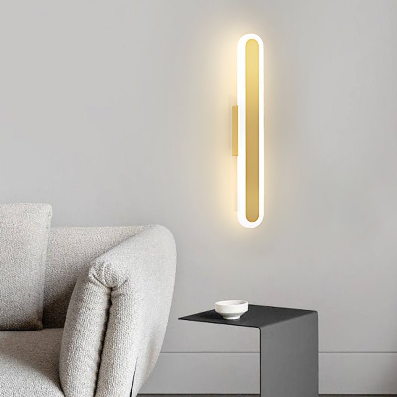 Oval Minimalist LED Wall Light with 3-Step Dimming