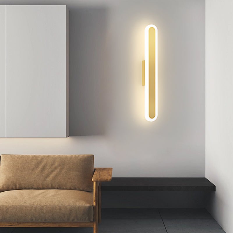 Oval Minimalist LED Wall Light with 3-Step Dimming
