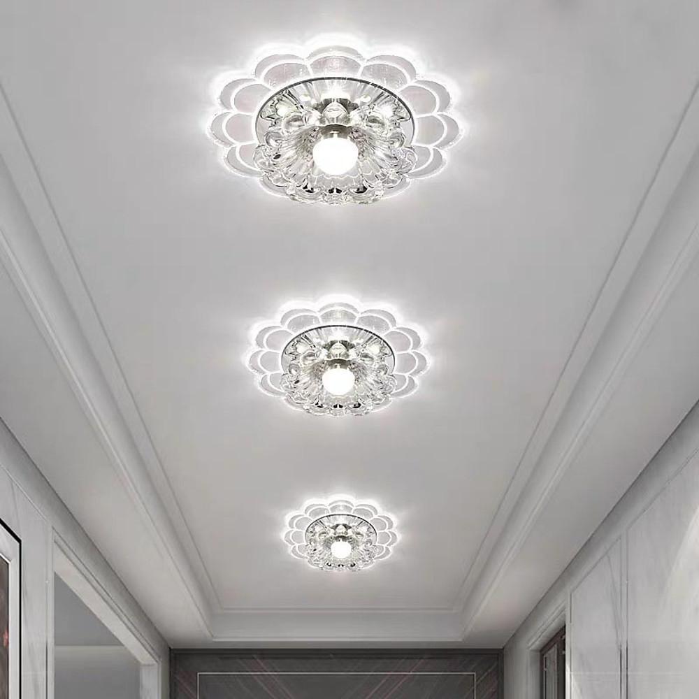Floral Crystal Flush Mount LED Ceiling Light for Kids & Entryway
