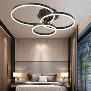 Modern 3-Circle Flush Mount Ceiling Light with Dimmable LED